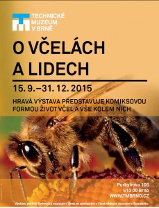 plakátek s pozvánkou na výstavu o včelách a lidech